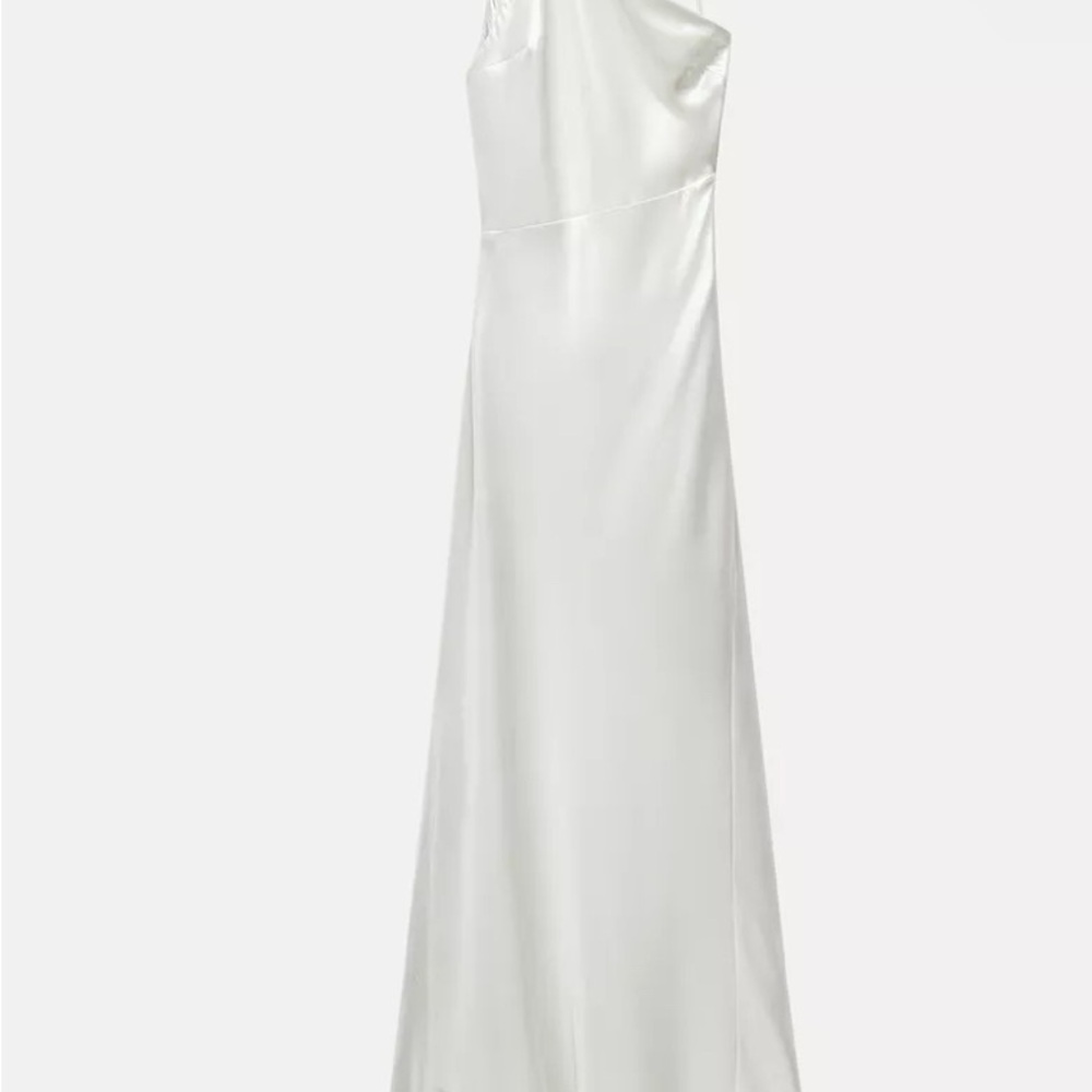 Elegant White Satin Dress